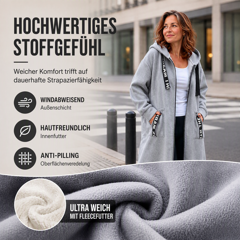 ABRIGO SUDADERA OVERSIZE CON CAPUCHA PARA MUJER