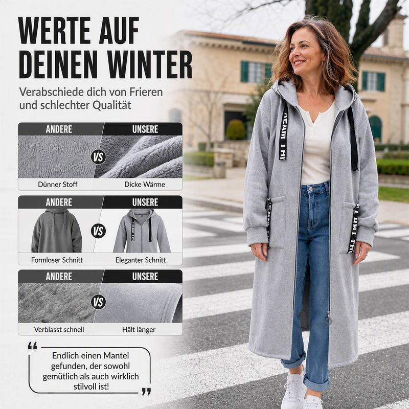 ABRIGO SUDADERA OVERSIZE CON CAPUCHA PARA MUJER