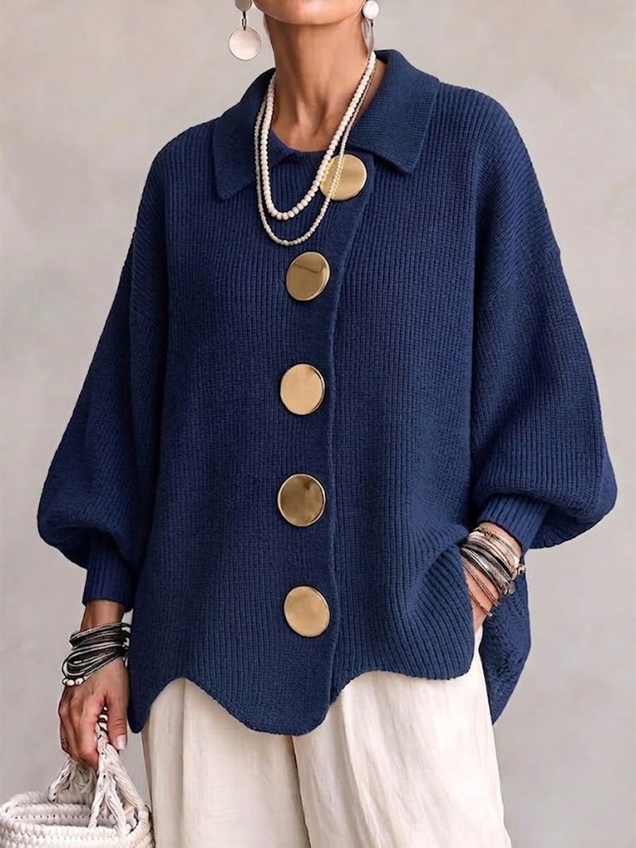 VICTOIRE | CÁRDIGAN OVERSIZE CON BOTONES DORADOS